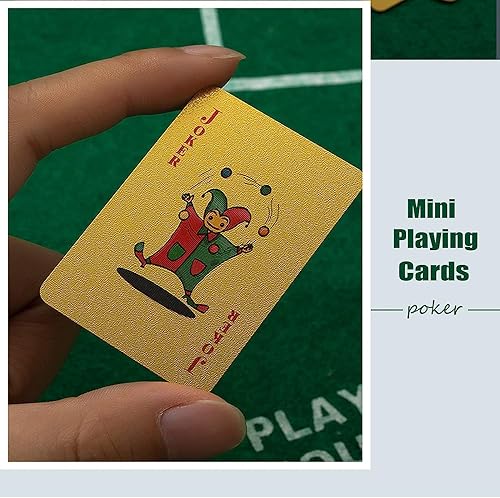Miniatura 3 de Mini baraja de cartas, mini cartas doradas, naipes impermeables para fiestas y juegos