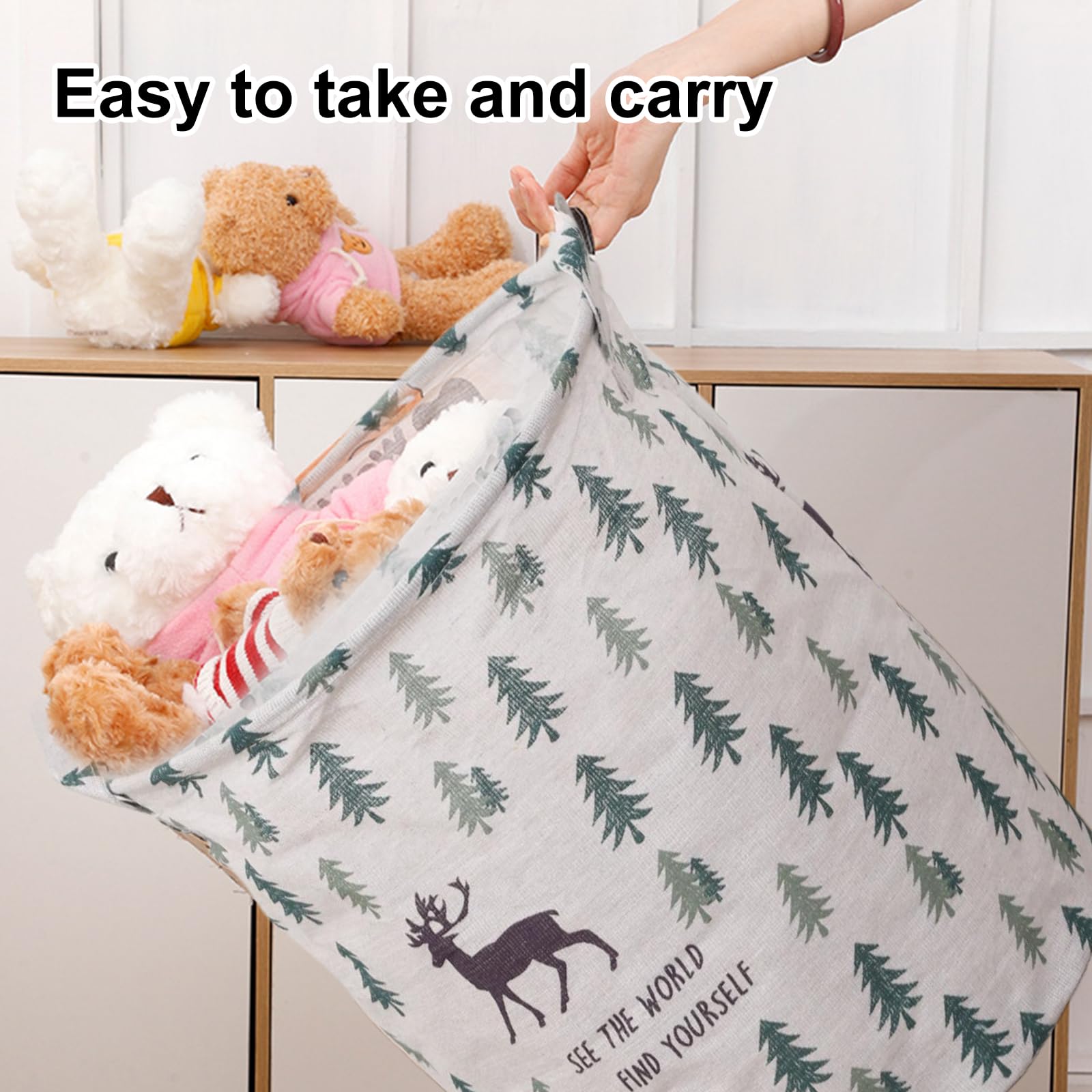 Panier à Linge en Toile Paniere a Linge Sale Étanche Panier à Linge Sale Pliable Corbeille a Linge Bebe avec Poignées Panier Rangement pour Chambre D'enfant Buanderie