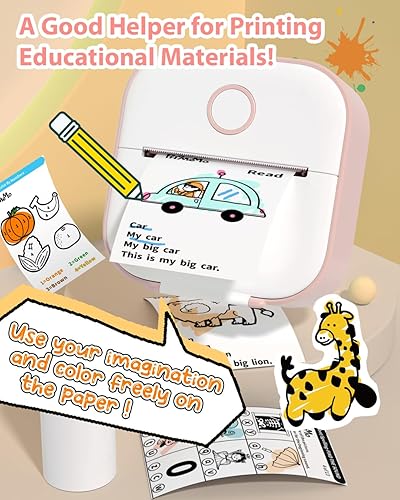 Miniatura 4 de Phomemo Impresora de calcomanías, mini impresora sin tinta, impresora térmica Bluetooth de bolsillo para notas de estudio, calcomanías, fotos,