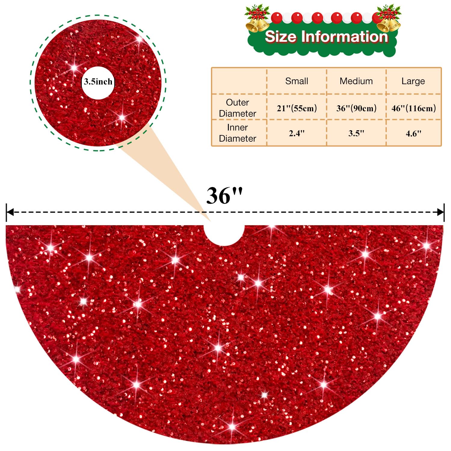 Toile de sapin de Noël - Toile de Noël - Anneau de sapin de Noël - Jupe