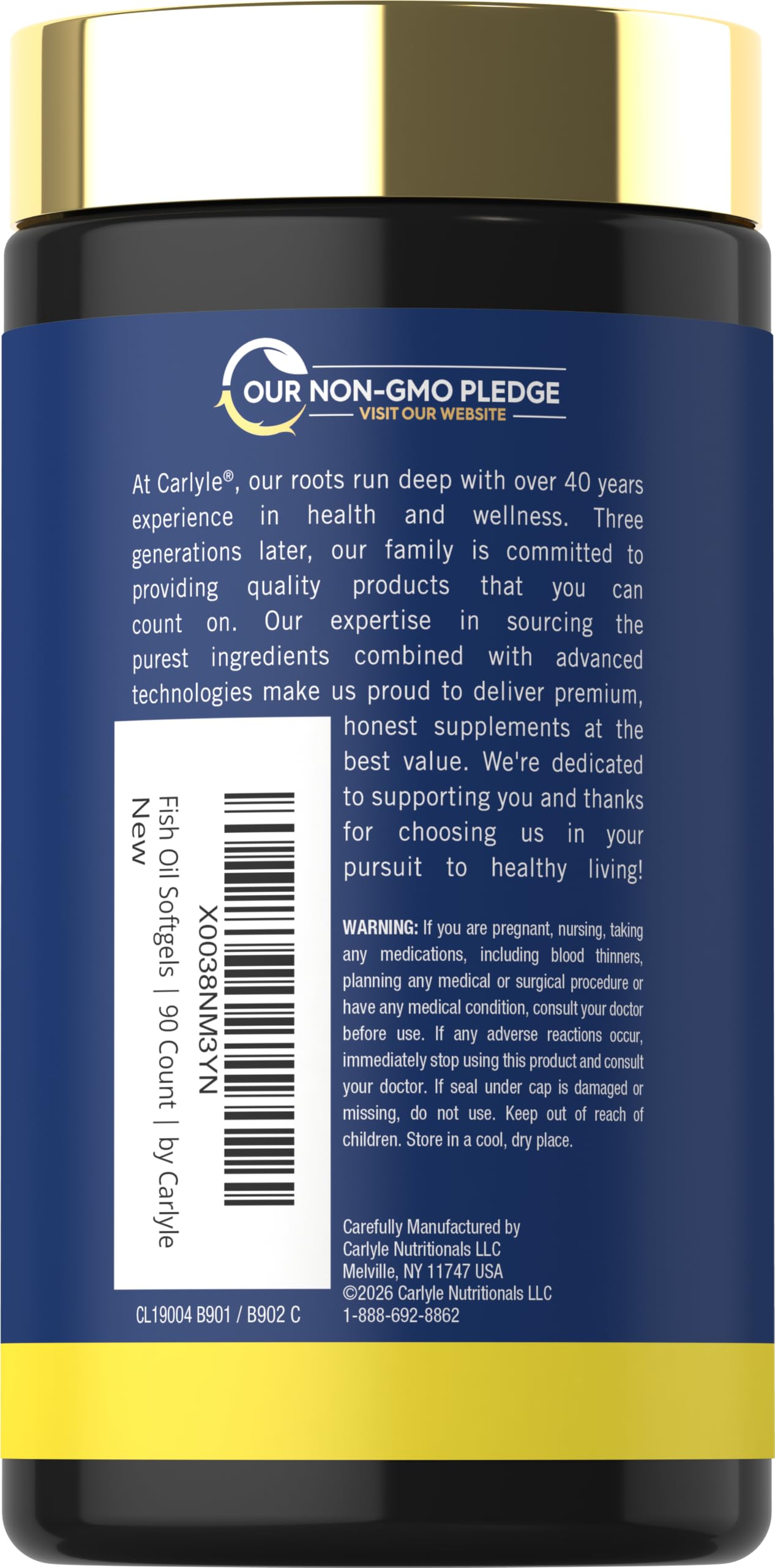 Carlyle Fish Oil 3000mg | 900mg Omega 3 | 90 Softgels | Lemon Flavor — Amazon image 3