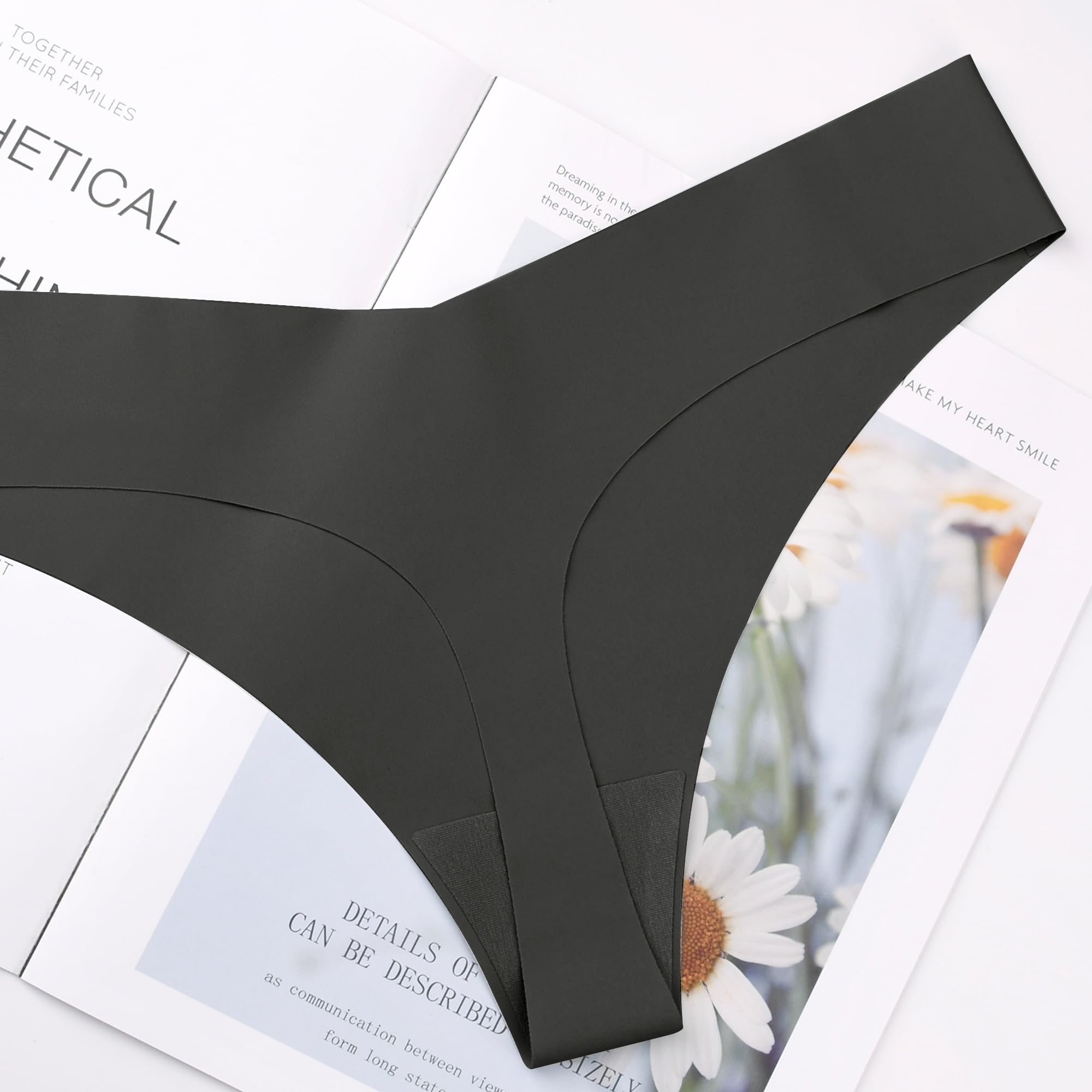 VOENXE Slip Perizoma Donna Senza Cuciture, Tanga A Vita Bassa Mutande Brasiliana,Invisibili Mutandine,Microfibra String Mutanda Biancheria Intimo,Seamless Women Thong Underwear Multipack,Pacco da 5