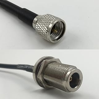 1 Foot RG142 Mini UHF Male to N Female Bulkhead Pigtail Jumper RF coaxial Cable 50ohm Quick USA Shipping