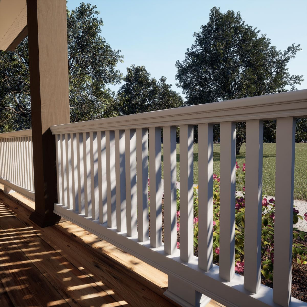Endurathane 500 Series Square Baluster: 1 3/4"W x 24"H (5 5/8" On Center Spacing for 4" Sphere Code), Factory Primed Polyurethane