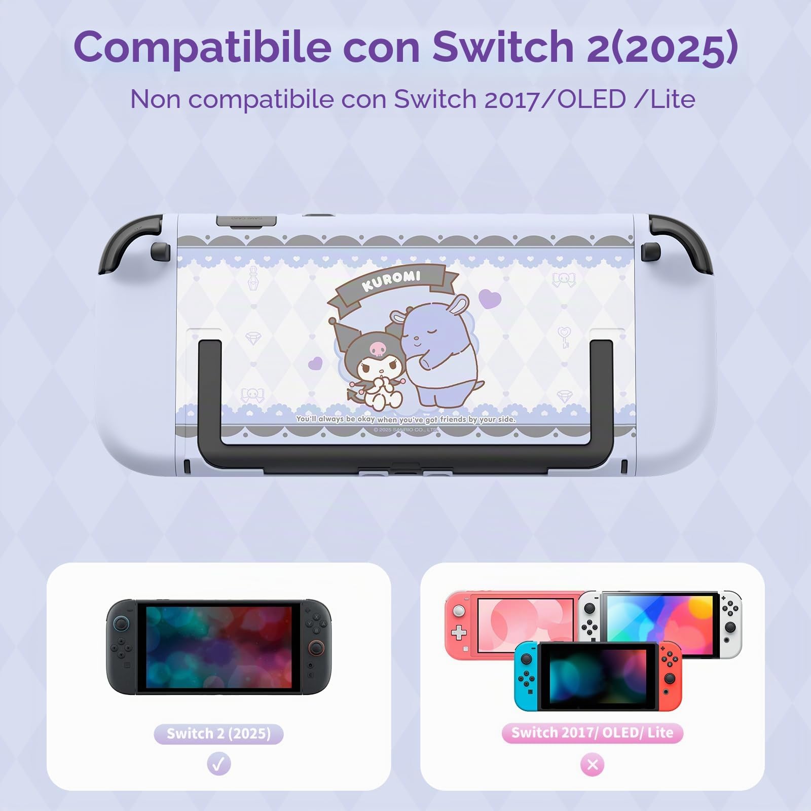 Kuitmor - Custodia protettiva rimovibile in PC per Switch 2 Modello 2025, guscio rigido a protezione completa per accessori Switch 2 2025 - KLM
