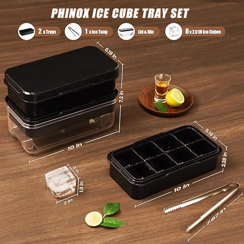 Miniatura 82 de Bandeja para cubitos de hielo con tapa y contenedor, 32 moldes para cubitos de hielo, bandejas de hielo para congelador, molde de bandeja