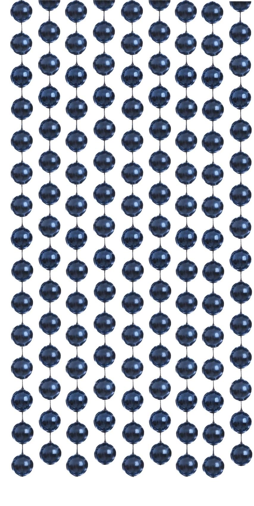 Ukdeals Direct 3Mt Garland Bead Ukdd® Navy Collection Christmas Droplet Baubles Tree Decorations Glitter Matt Icicles (3Mt Garland Bead)