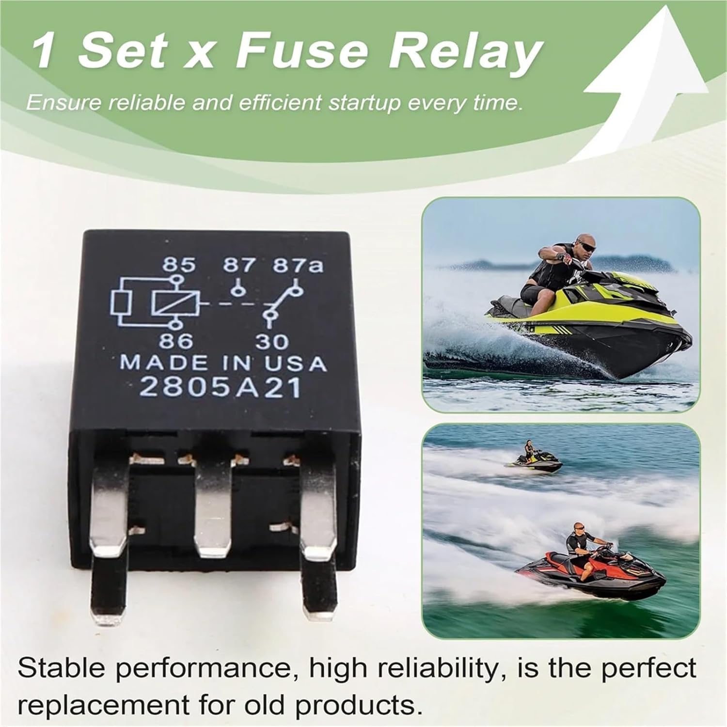 Stable Performance for BRP Seadoo Jetski Fuse Box, Fuse, Power Relay Green: 30Ah Brown: 5Ah Blue: 15Ah