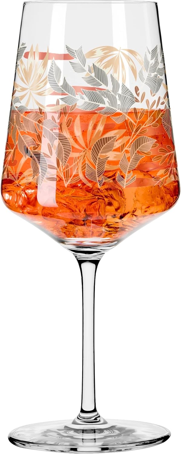 Ritzenhoff 2841015 Aperitif Glass 500 ml Series Sommerrausch No. 15 Aperizzo Glass Leaf Design Green Made in Germany