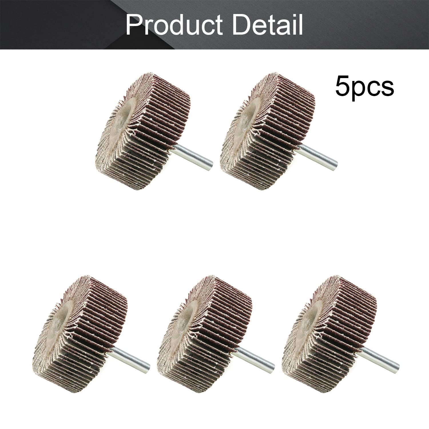 Utoolmart 60mm Flap Wheels Shank Mounted Sanding Disc Abrasive Wheel 80 Grits 5 Pcs