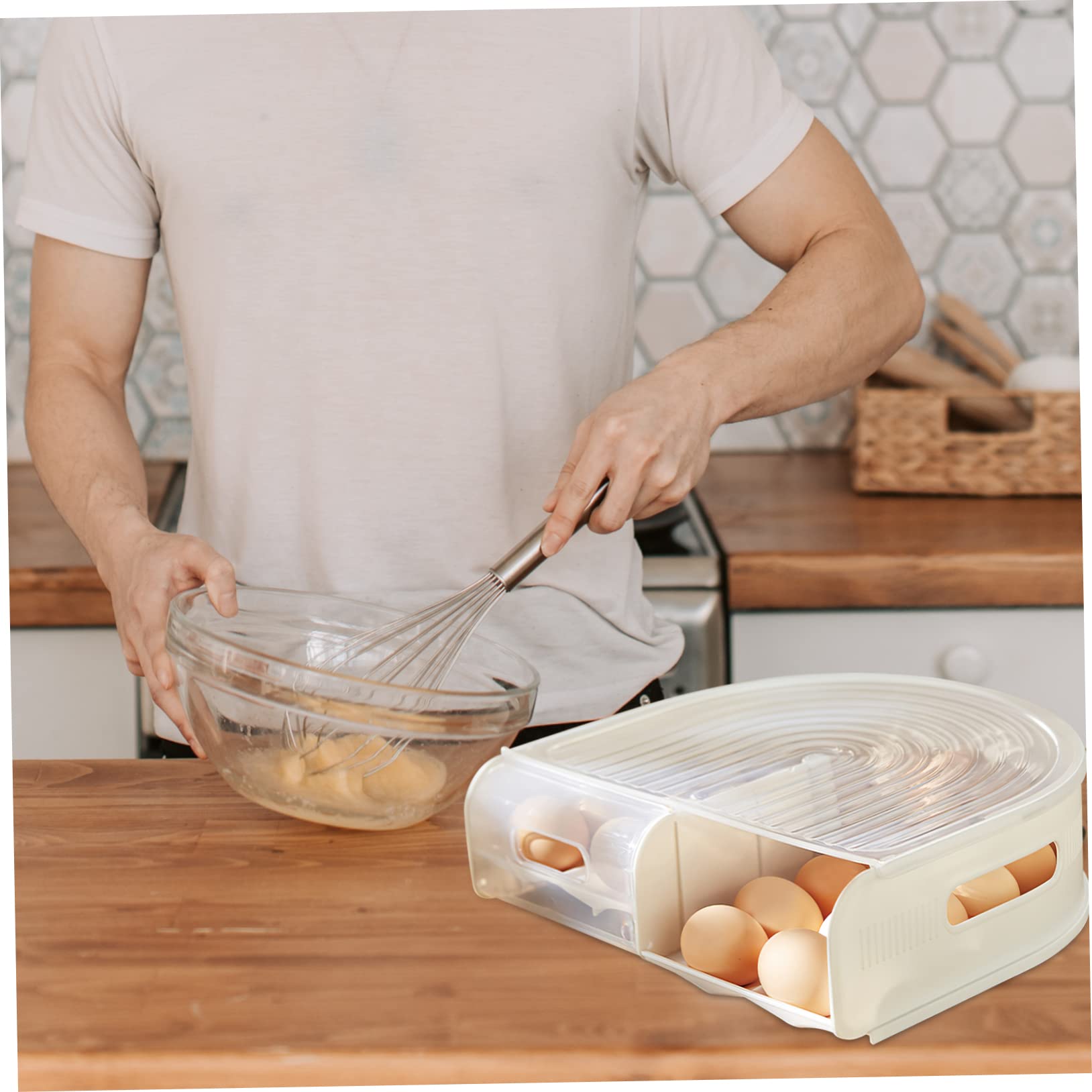 Rubtlamp Red Egg Holder For Refrigerator, 2 Drawers Egg Storage - View #14