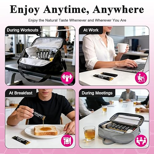 Miniatura 6 de Palitos de miel Shilajit - Miel pura con mineral del Himalaya sabor profundo, terroso y aromático Pajitas de miel portátiles, empaquetadas