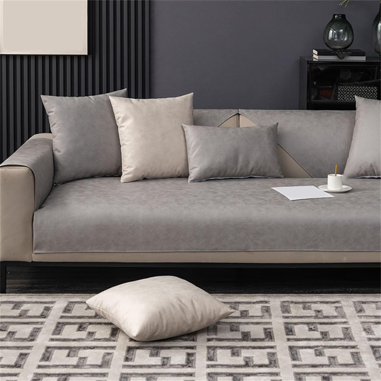 Luxuriöser wasserdichter Kunstleder-Sofabezug, rutschfest, Haustierschutz, 70 x 180 cm, stilvoller Couch-Schonbezug für Hunde und Heimdekoration
