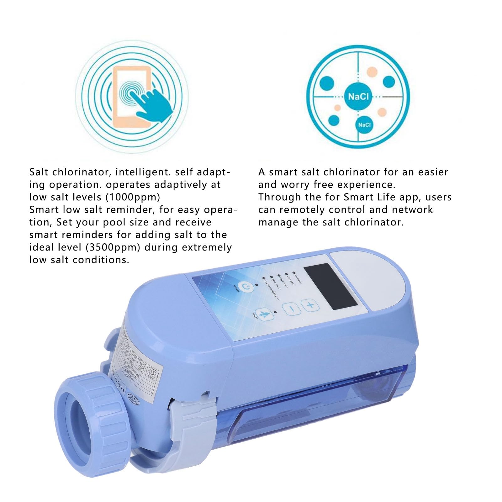 VBESTLIFE Generatore di Cloro per Piscina di Acqua Salata Automatico (EC