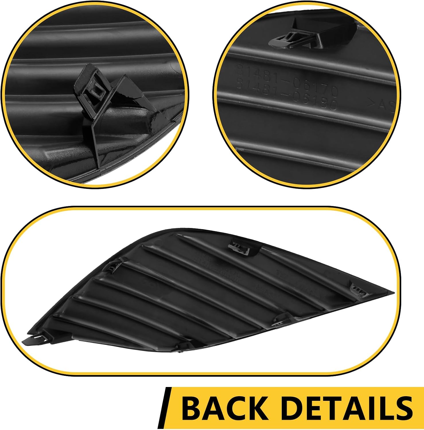 BXZ Driver Left Side Fog Lamp Light Cover Bumper Insert Glossy Black For Toyota Camry 2018 2019 2020 SE XSE