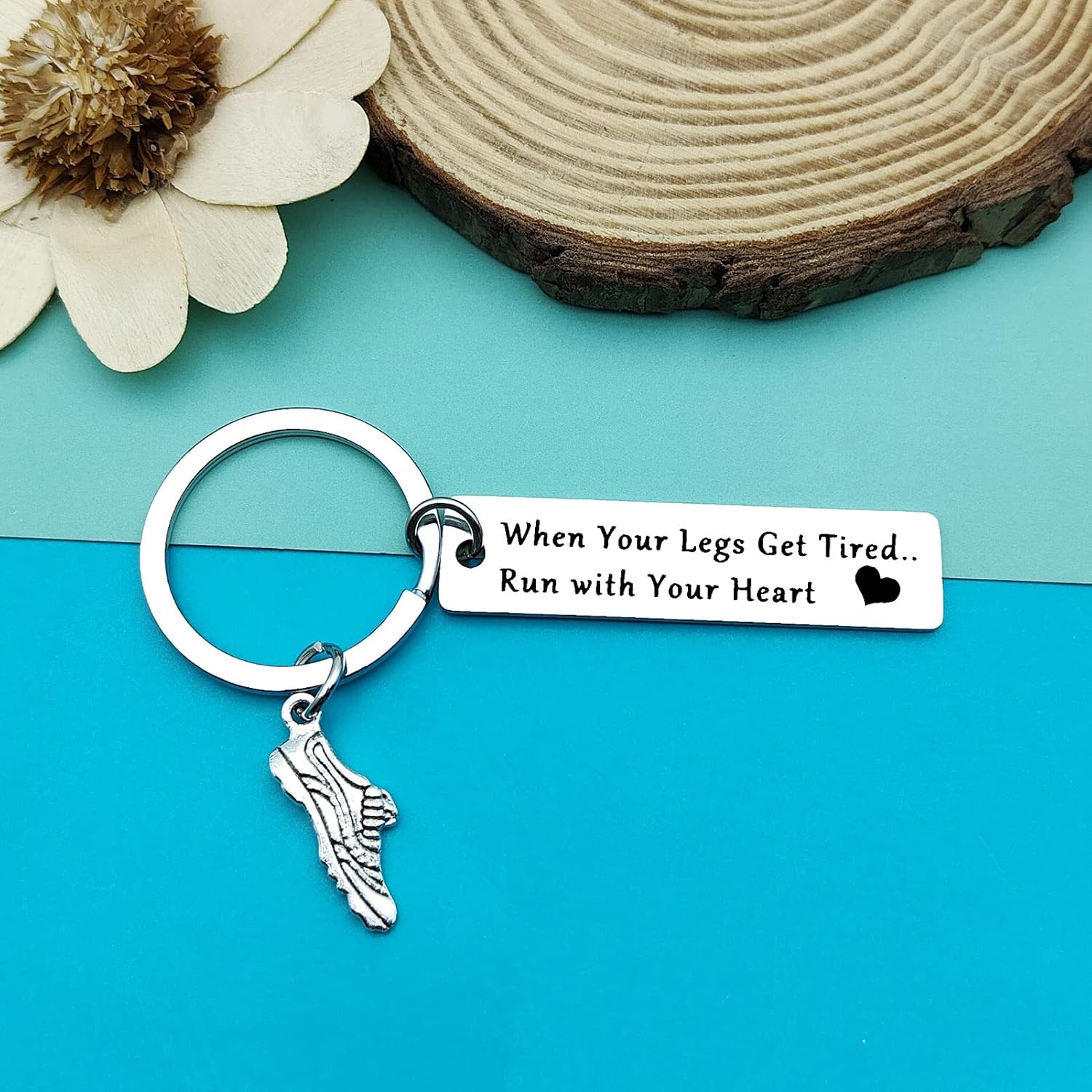 Inspirational Runners Gifts Marathon Runner Keyring for Fitness Gym Men Women Running Lovers Gifts Runner Training Exercise Keychain Birthday Christmas Keychain - Image 3