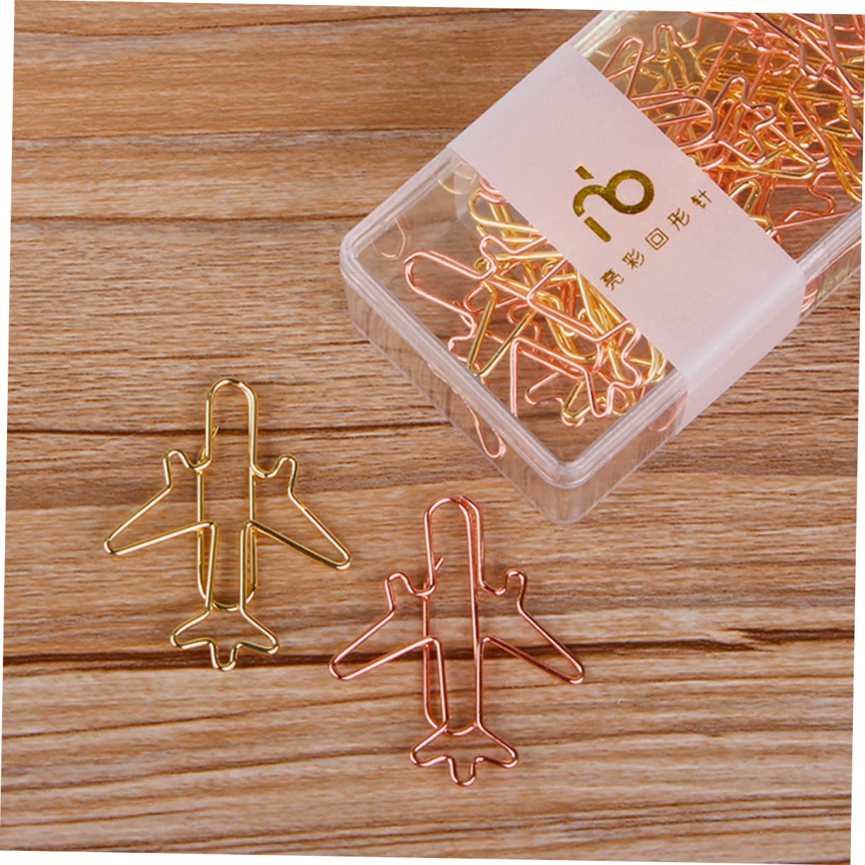 Lurrose Lot de 5 Pinces à Marque-page Pratiques Élégantes en Forme Davion Trombones Papeterie Robuste Indispensable pour La Maison Le Bureau Lécole Pièces X 5