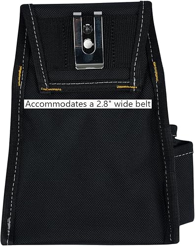 Miniatura 5 de KUNN Cinturón de herramientas para electricistas - Resistente y pequeño cinturón de herramientas básico para mantenimiento con bolsillos y clip de