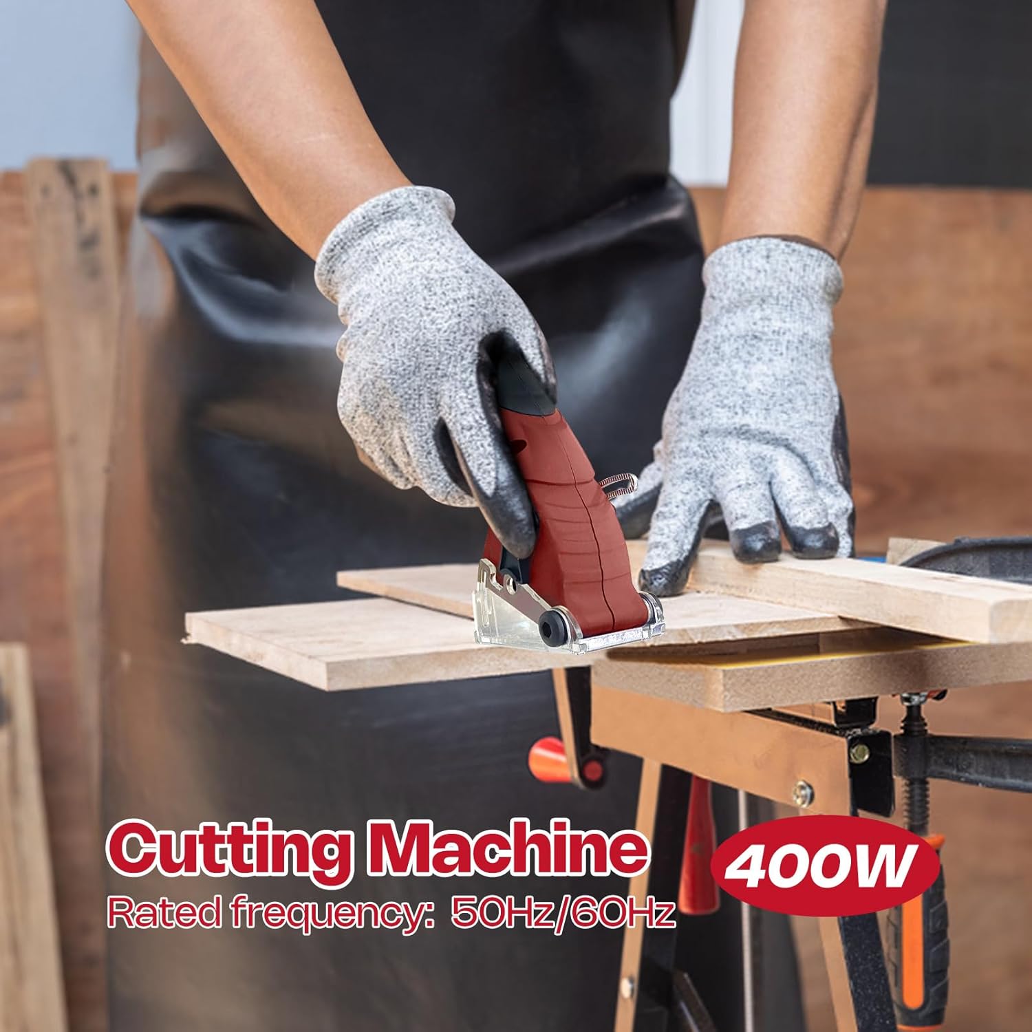 Corded Mini Circular Saw, 400W 110V 3400RMP Multifunction Handheld with 6 Blades Max Cutting Depth ½ Inch, Compact Small Circular Saw for Wood Drywall Tile PVC Pipe Soft Metal