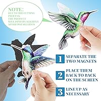 Vista 3 de Eersida 16 imanes de colibrí para puertas mosquiteras de doble cara, adhesivos magnéticos decorativos para ventanas, patios, puertas correderas