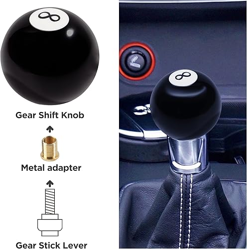 Miniatura 11 de Pomo de palanca de cambios manual, perilla de palanca de cambios redonda, perilla de palanca de cambios de acrílico, 4 5 6 velocidades con 3 Blanco