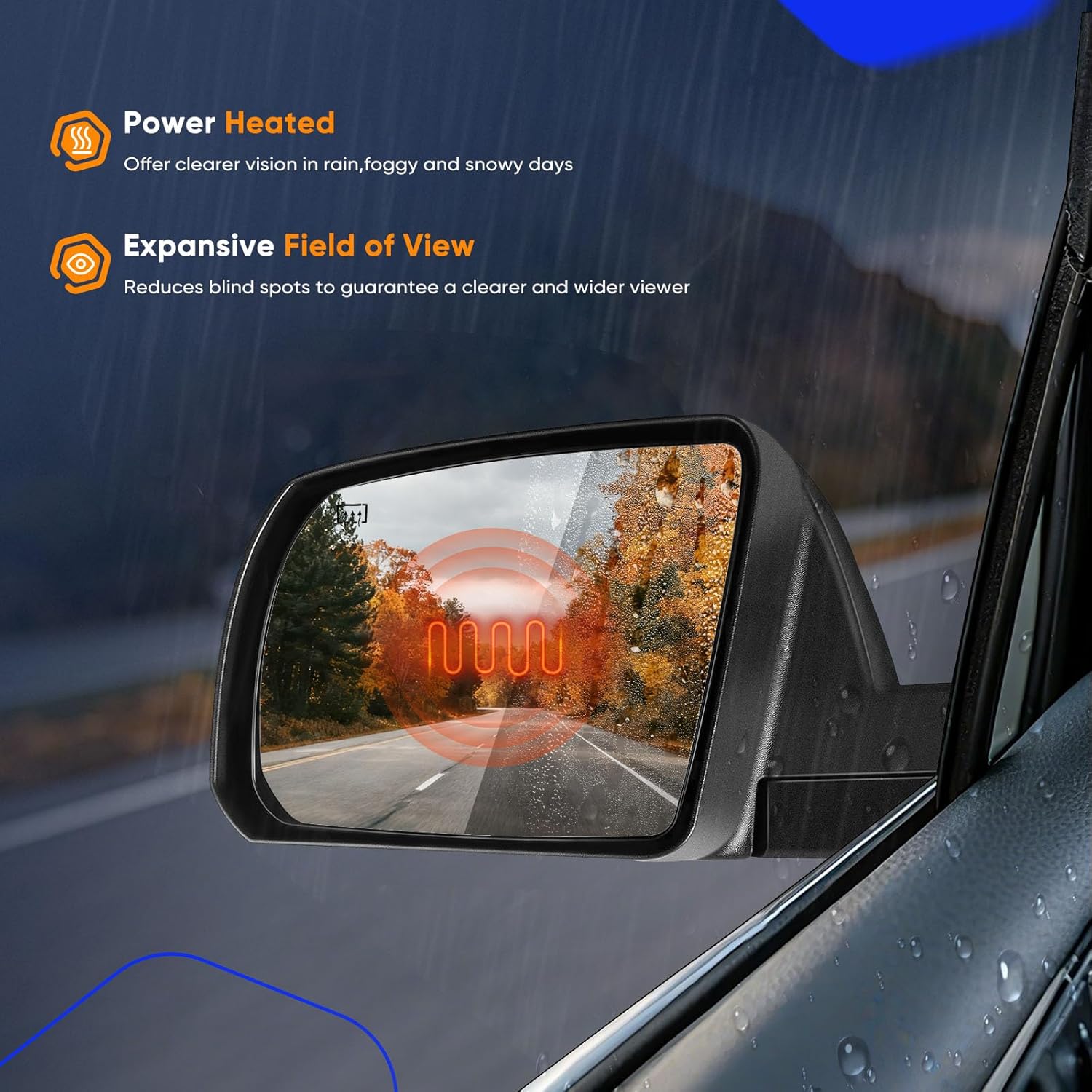 ECCPP Driver Side Heated Power Mirror for 2007-2017 For Toyota Tundra Sequoia