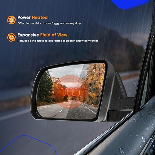 Miniatura 2 de ECCPP Espejo eléctrico con calefacción lateral del conductor para Toyota Tundra Sequoia 2007-2017