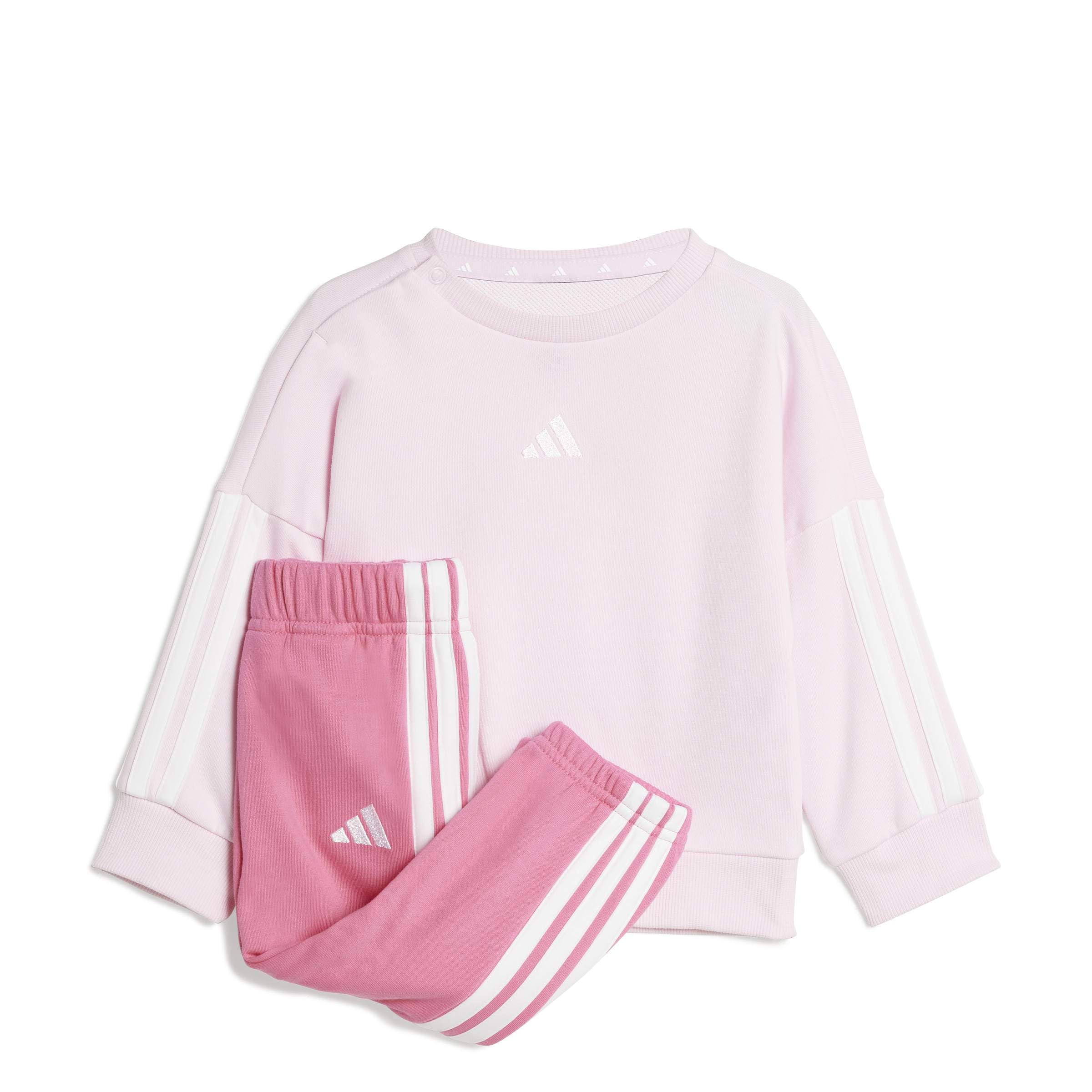 adidas Unisex Baby Essentials Jogger Track Suit, Clear Pink/White/White, 18-24 Months