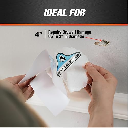 Miniatura 5 de DAP 7079809163 Eclipse - Parche de pared para reparación, 4 pulgadas, transparente, color blanco