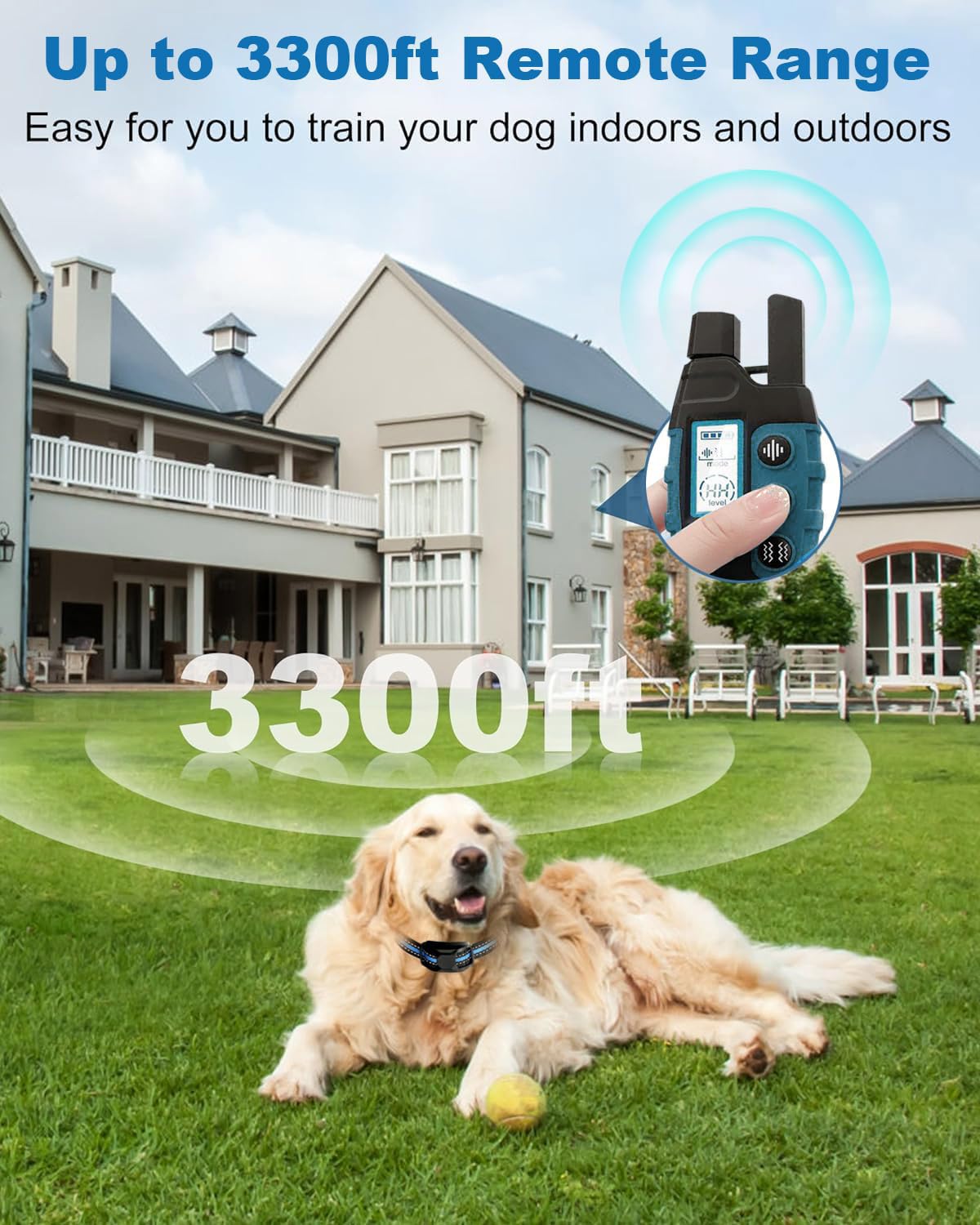 Collare Addestramento per Cani, Portata di 2600m, 3 Modalità Beep/Vibrazione/Boost Vibrazione, Impermeabile IP67, Conforme Nuova Legge Benessere Animali 2024, Per Cani di Tutte le Taglie | Manuale IT