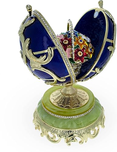 BestPysanky 1899-1903 Flores de primavera Huevo de Pascua imperial real 9 pulgadas