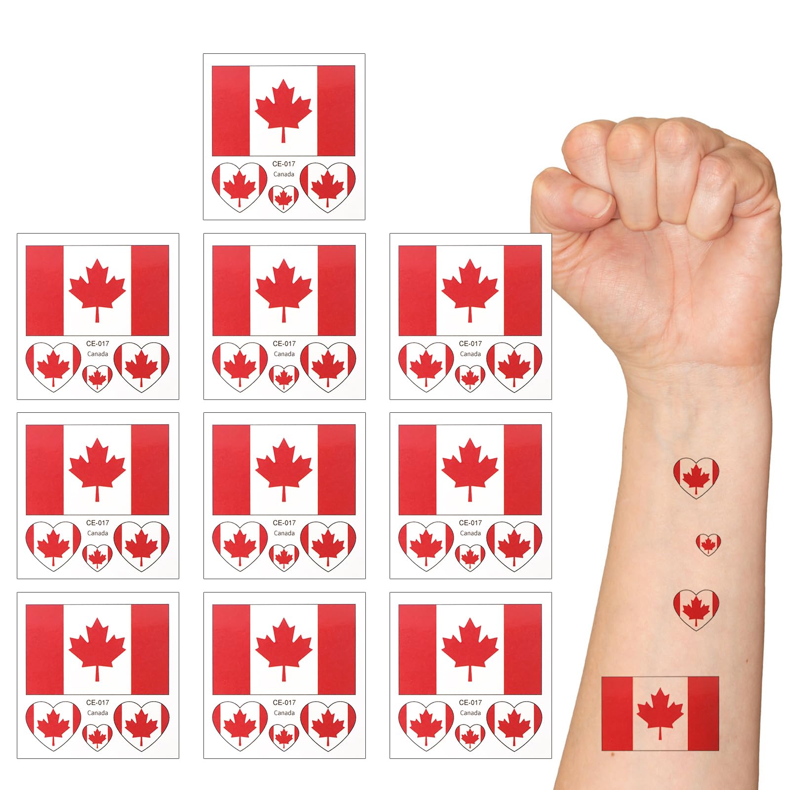 Soccer Fan Gear Set - 2026 World Soccer Sport Cup Party Supplies with Canada Flag, Decorative Glasses, Face Paint, Cheer Clapper, CAN Bracelet, and Canada Scarf for World Cup Decorations - 3