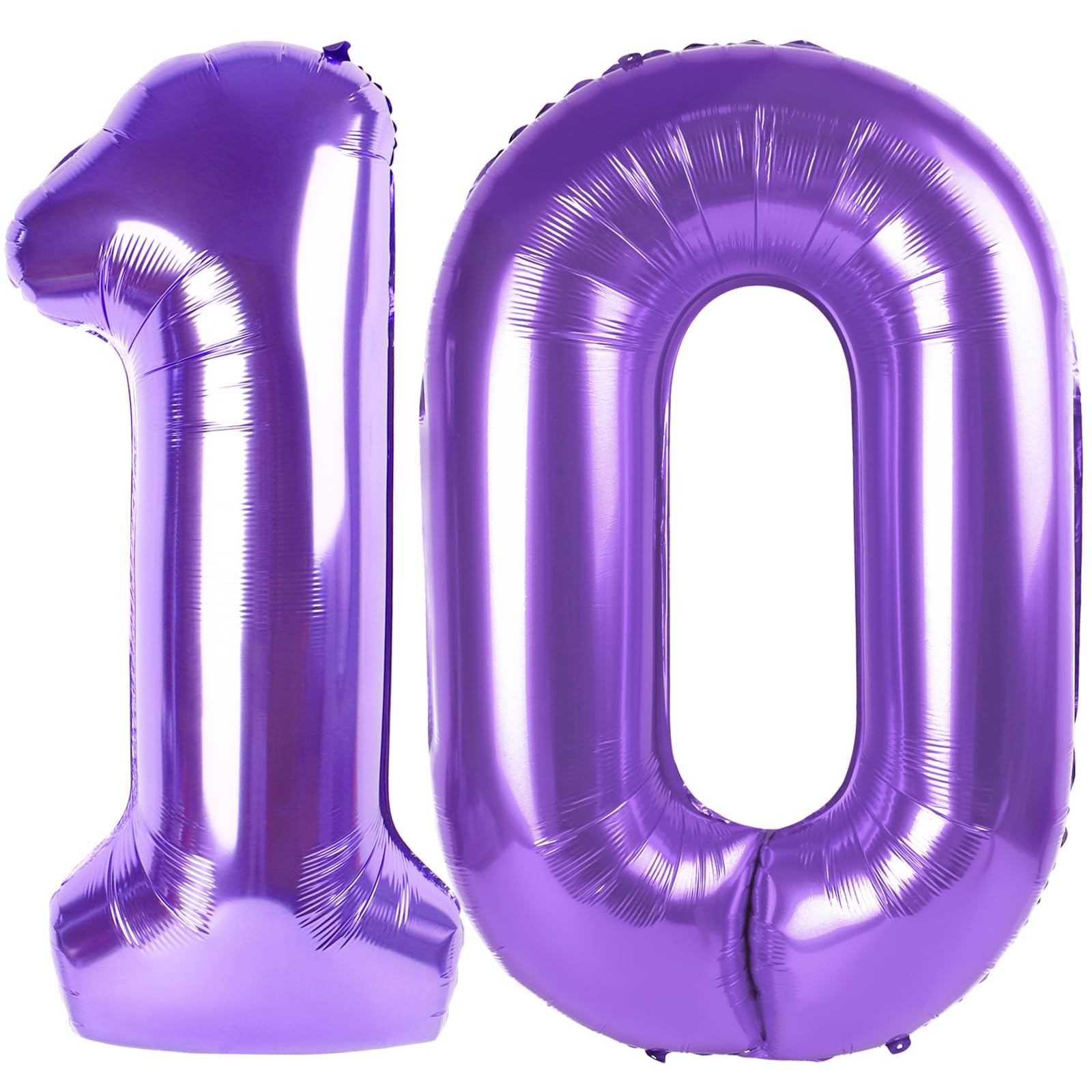 Purple Number 10 Balloon 40 Inch, 10th Birthday Decorations Men Women