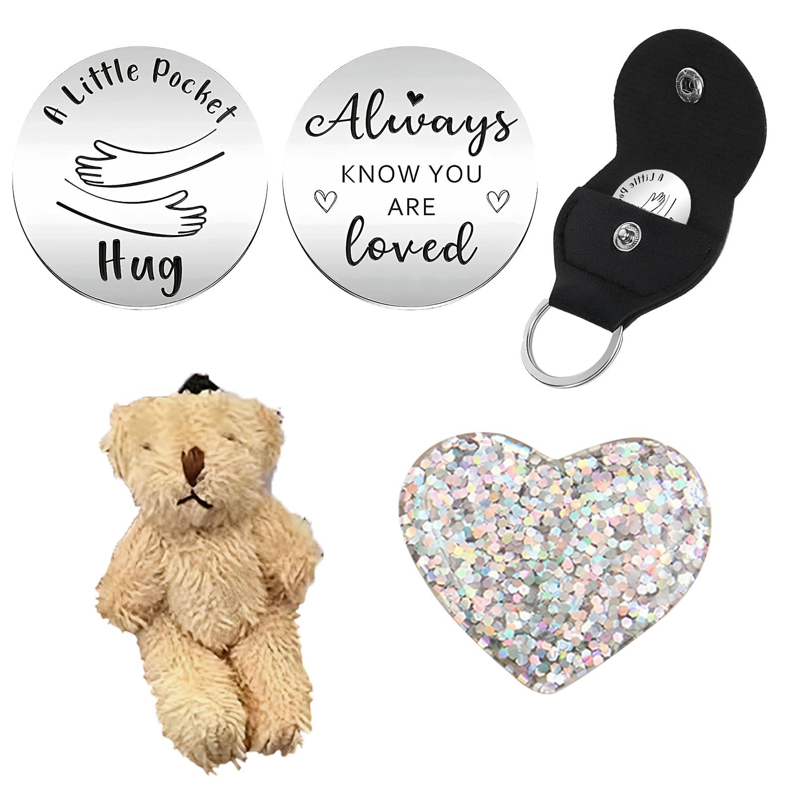 Pocket Hug Token, Pocket Hug Keyring, Little Pocket Bear Hug for Friends, Long Distance Relationship Gift, Birthday Inspirational Gifts for Graduation, Christmas Presents for Couple, Men and Women