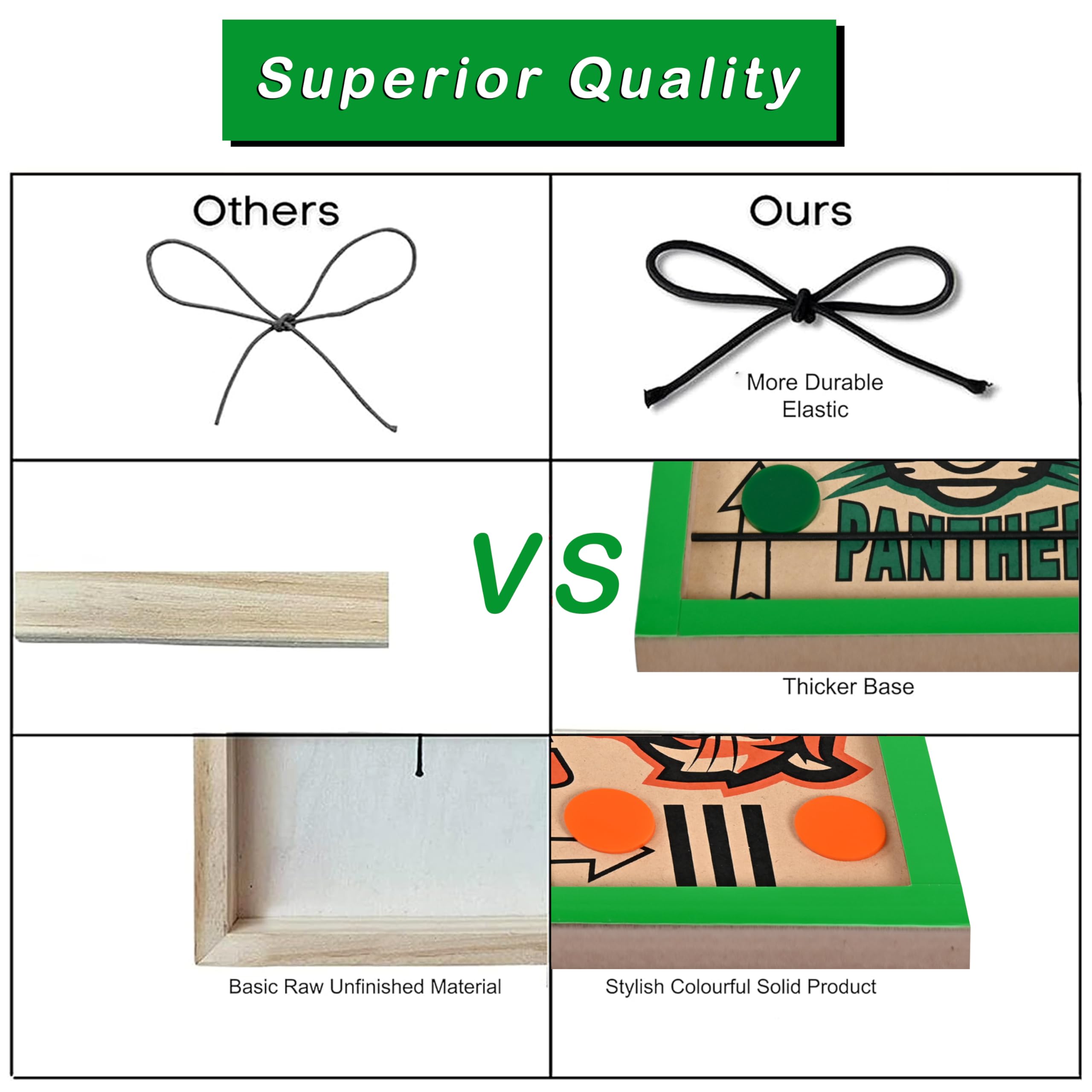 Whistle International - Fastest Finger First String Hockey Sling Puck Indoor Board Games & Toys for Kids Children Adults & Family. Green Panther. - Image 5 thumbnail