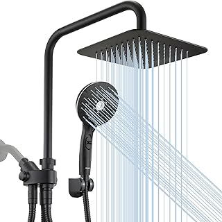 Ryamen Dual Shower Head Combo, 8'' High Pressure Rain Shower Head with H...
