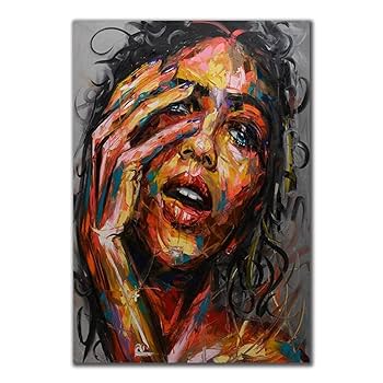 抽象画『鼻の赤い女』絵 現代美術 Amazon.co.jp: 現代女性のキャンバス