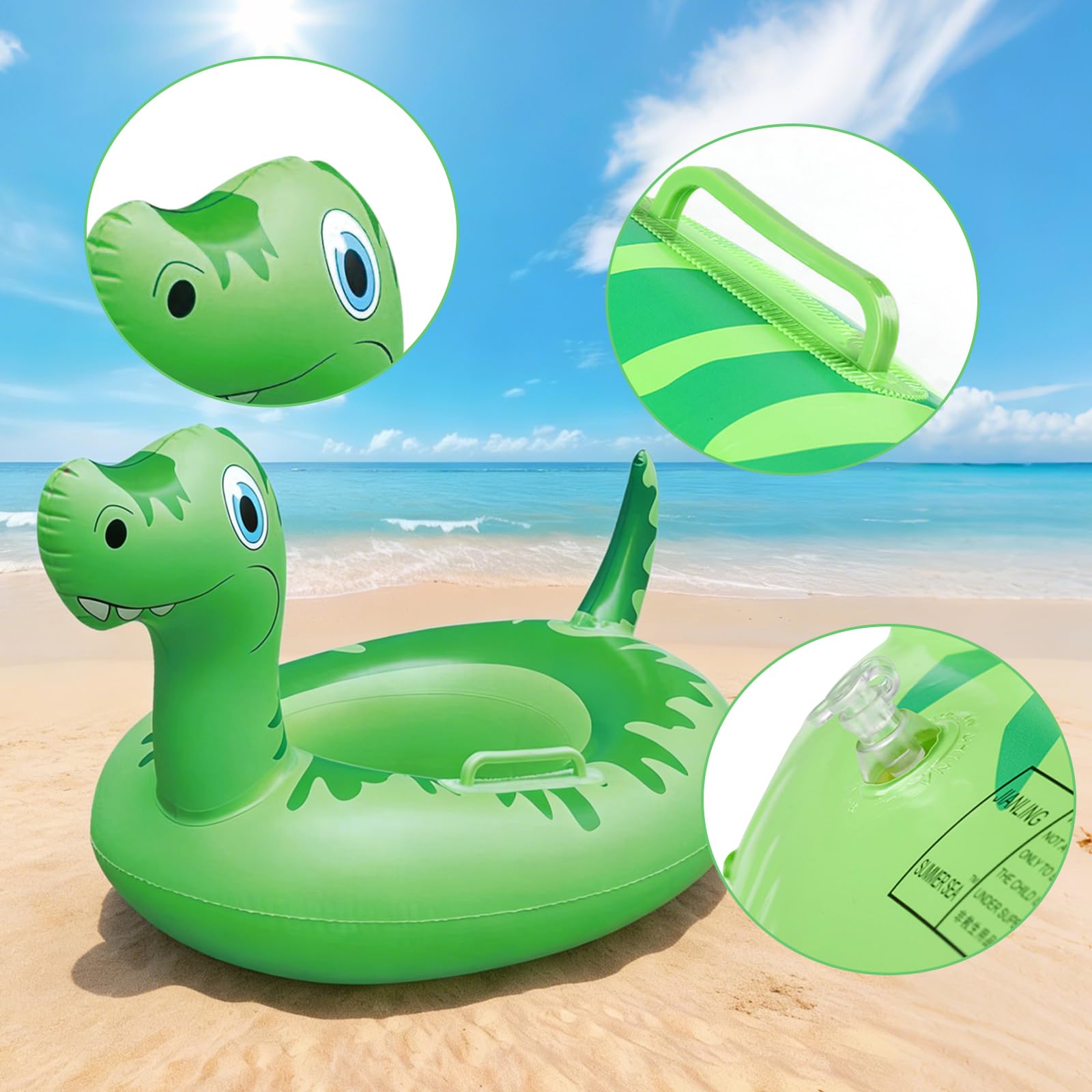 Salvagente gonfiabile, salvagente con seggiolino da nuoto, con dinosauro dei cartoni animati, aiuto per il nuoto