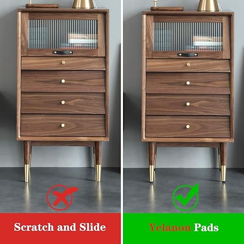Miniatura 5 de Yelanon Almohadillas antideslizantes para muebles, 56 unidades (1+2+3 pulgadas), antideslizantes para patas de muebles, patas de goma autoadhesivas,
