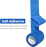 Vista 4 de Vendaje cohesivo autoadherente de 2 x 5 yardas, vendajes de primeros auxilios elásticos deportivos atléticos, cinta veterinaria para esguince