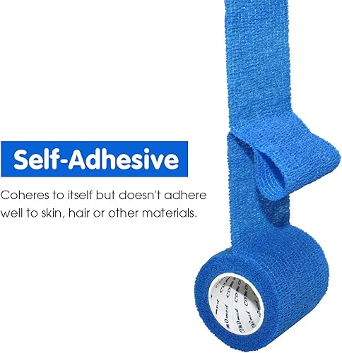 Miniatura 4 de Vendaje cohesivo autoadherente de 2 x 5 yardas, vendajes de primeros auxilios elásticos deportivos atléticos, cinta veterinaria para esguince de