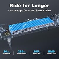 Vista 4 de Caroma Electric Scooter Adults, 350W/500W Motor, Top Speed 20/25 Mph & 30 Miles Range, 8.5" Solid Tires, Cruise Control E Scooter for Adults