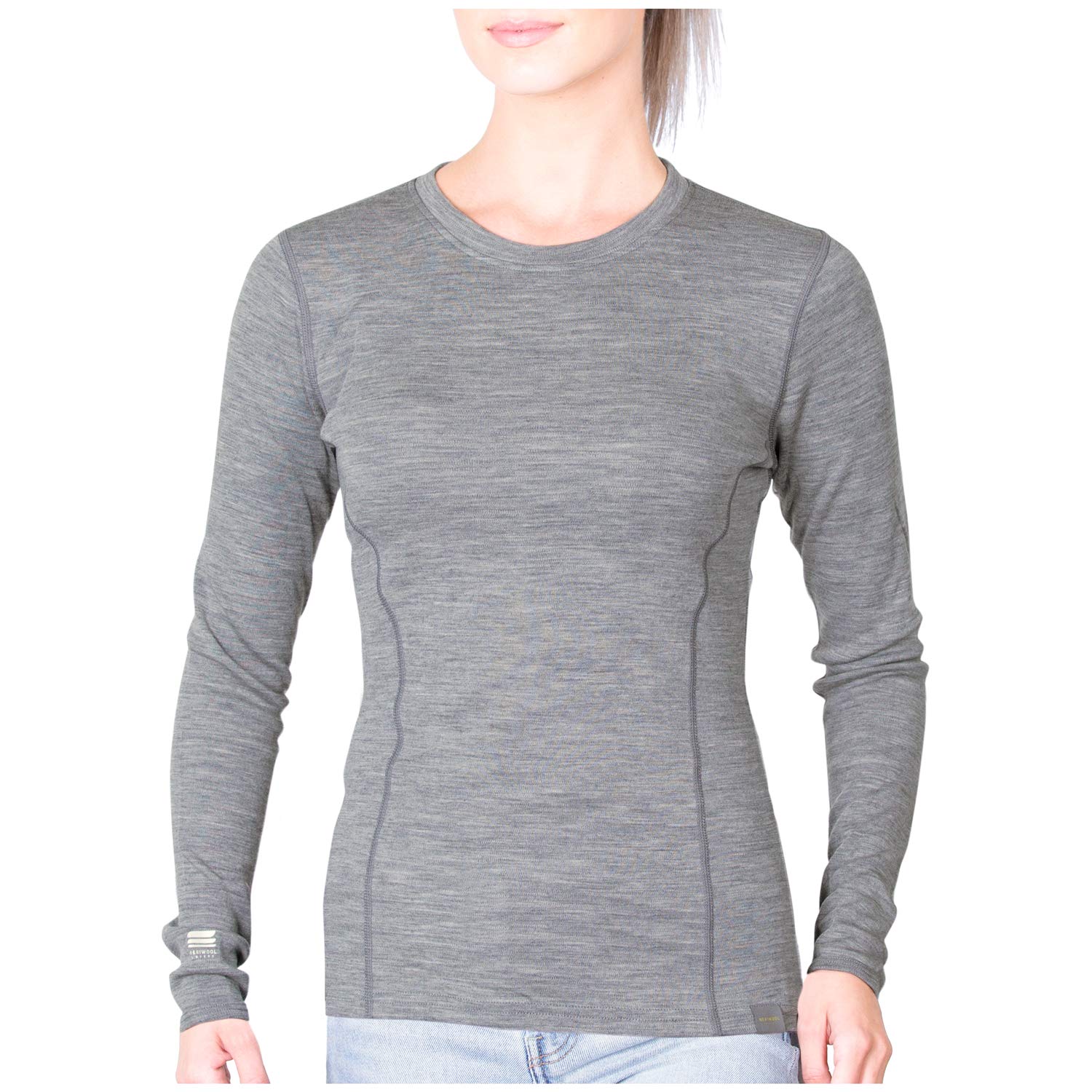 MERIWOOLWomens Base Layer 100% Merino Wool Midweight Long Sleeve Thermal Shirt