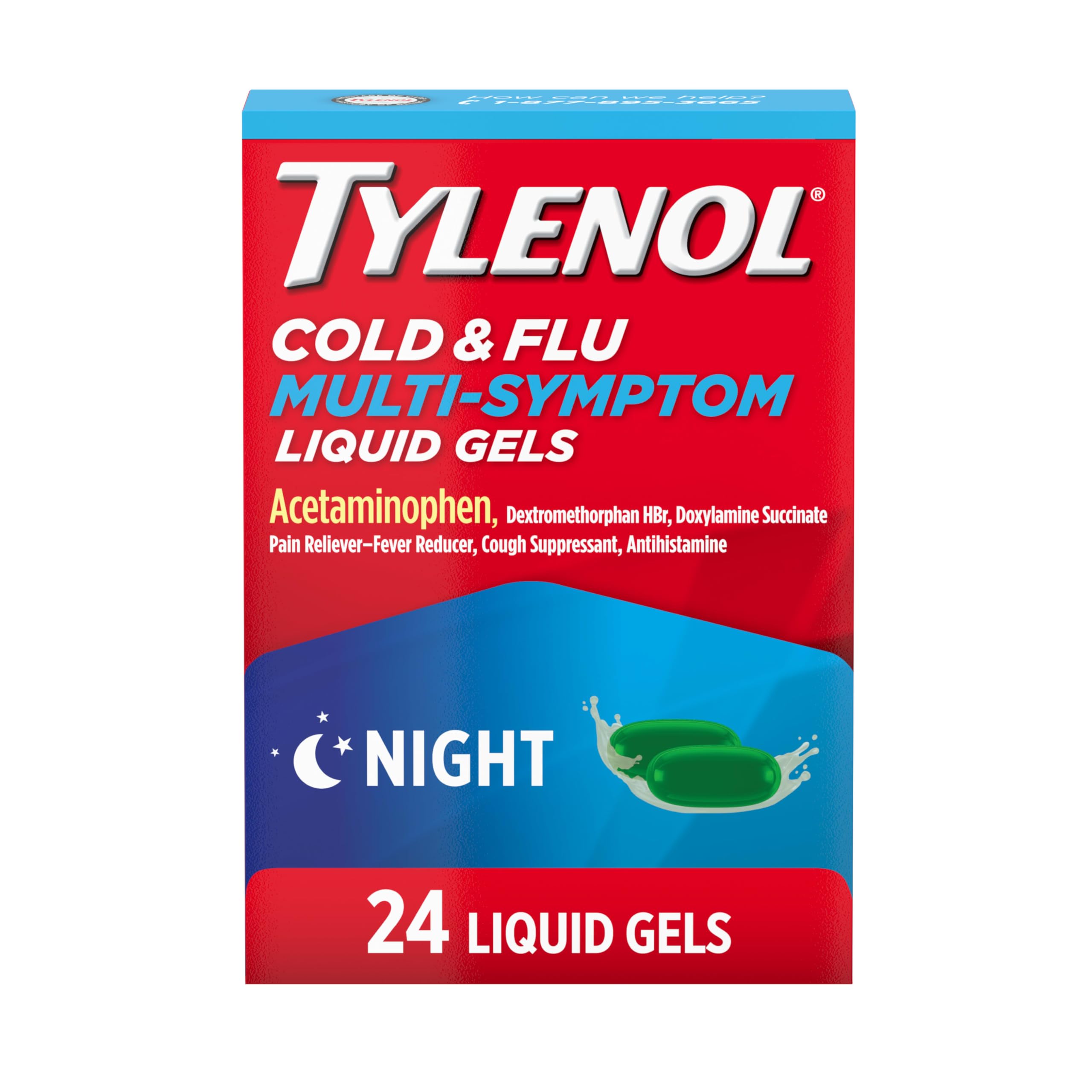 Tylenol Nighttime Cold & Flu Multi-Symptom Liquid Gels