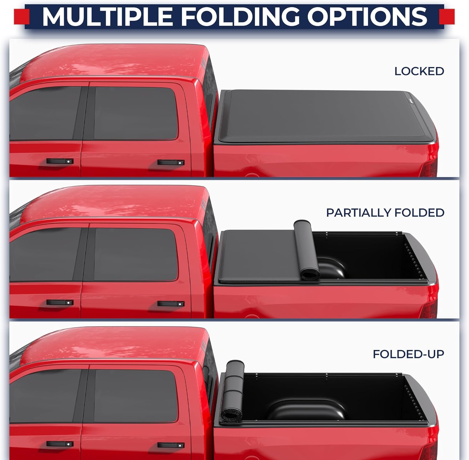 MOSTPLUS Roll-Up Soft Vinyl Truck Bed Tonneau Cover Compatible with 2002-2018 Dodge Ram 1500 2003-2023 Ram 2500 3500 No RamBox On Top (6.4/6.5 FT Feed Bed) Fleetside-Only fit 2019-2023 Classic
