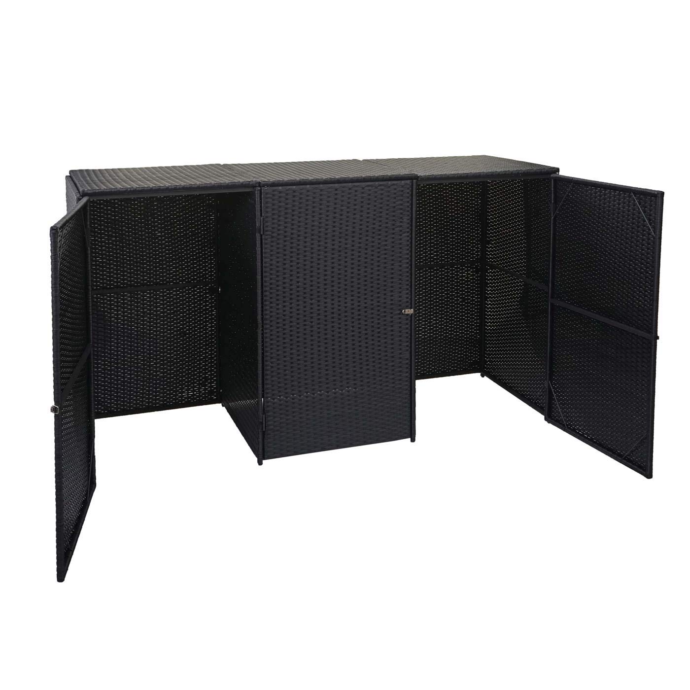 Enveloppement pour 3 poubelles HWC-E25, polyrotin 2x120l - Noir