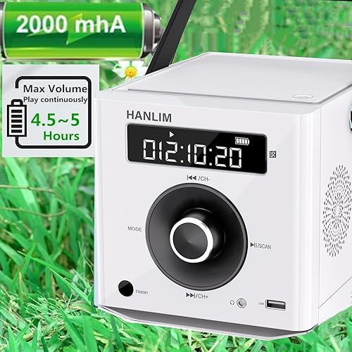 Miniatura 6 de Reproductor de CD portátil de 20 W compatible con BluetoothRadio FMreproducción de MP3entrada USBAUXconector para auricularesconector de