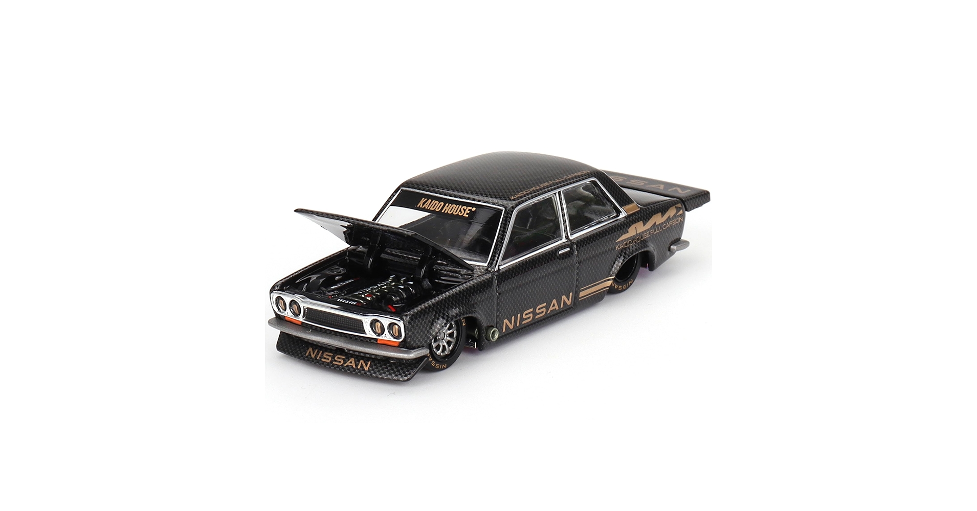 MINI GT KAIDO HOUSE DATSUNフルカーボン　チェイス MINI GT KAIDO HOUSE DATSUN 510 PRO STREET FULL CARBON V1