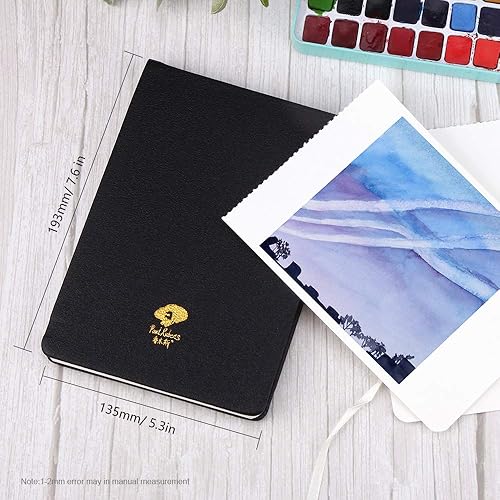 Miniatura 5 de Paul Rubens Diario de acuarela, 100% algodón, 140 libras (300 GSM), papel de acuarela prensado en caliente, 20 hojas de 7.6 x 5.3 pulgadas, diario