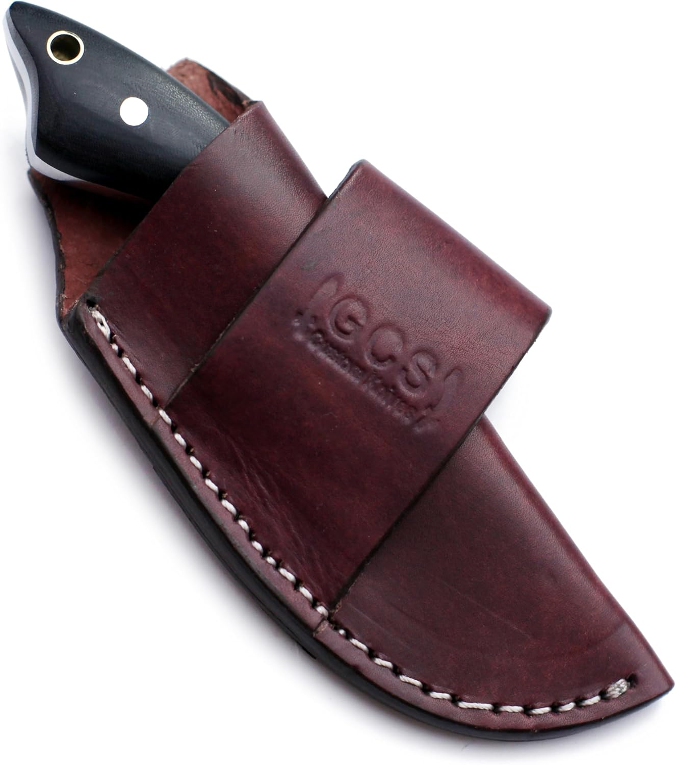 GCS Handmade Skinning and Tactical Knife with Full Tang Black Micarta Handle, Leather Sheath, Right Hand Cross Draw & Right Hand Vertical Carry- GCS 913 Black